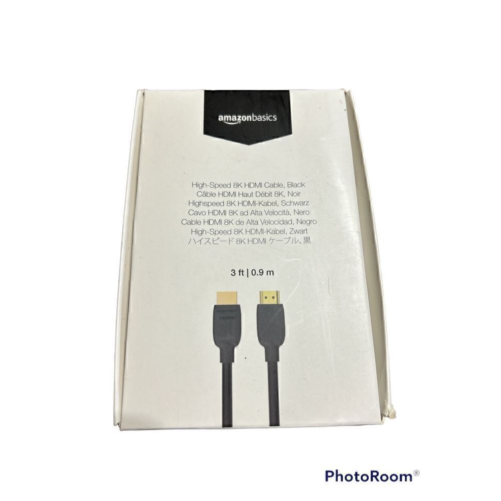 Amazon Basics High-Speed HDMI Cable (48Gbps, 8K/60Hz ) - 3 Feet, Black